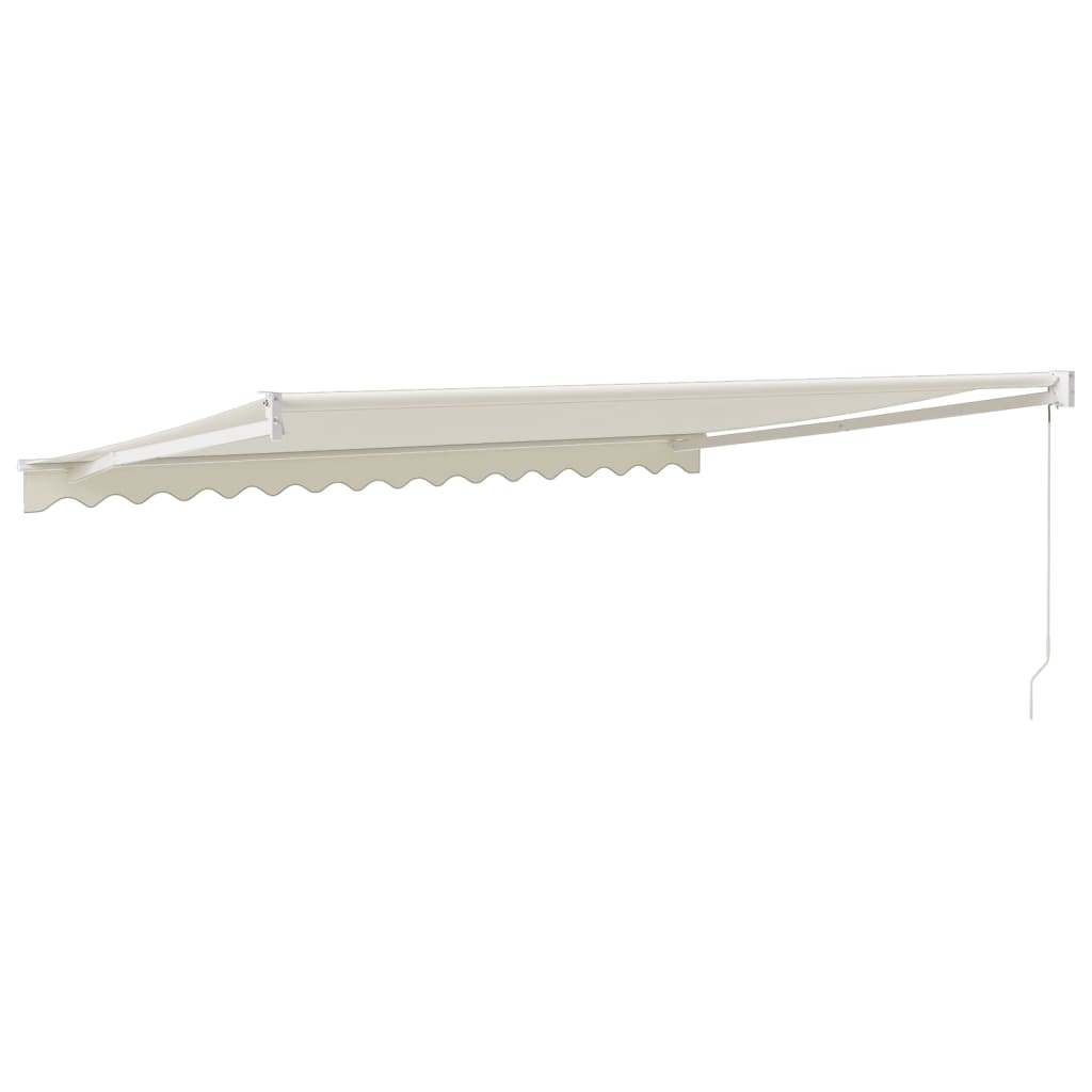 Auvent rétractable crème 4,5x3 m tissu et aluminium