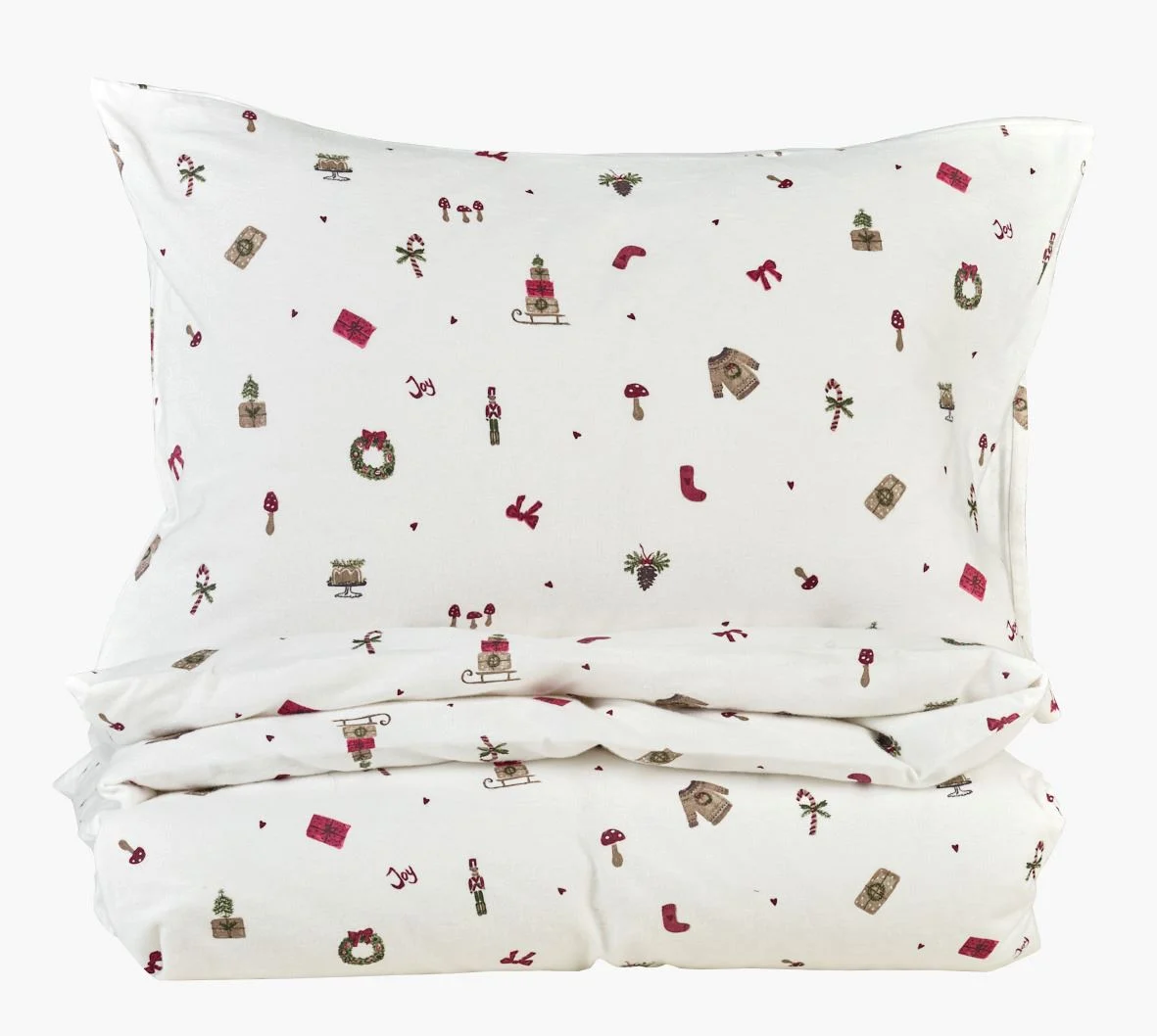 Flanell sengesett              multi rød - 140x200 cm