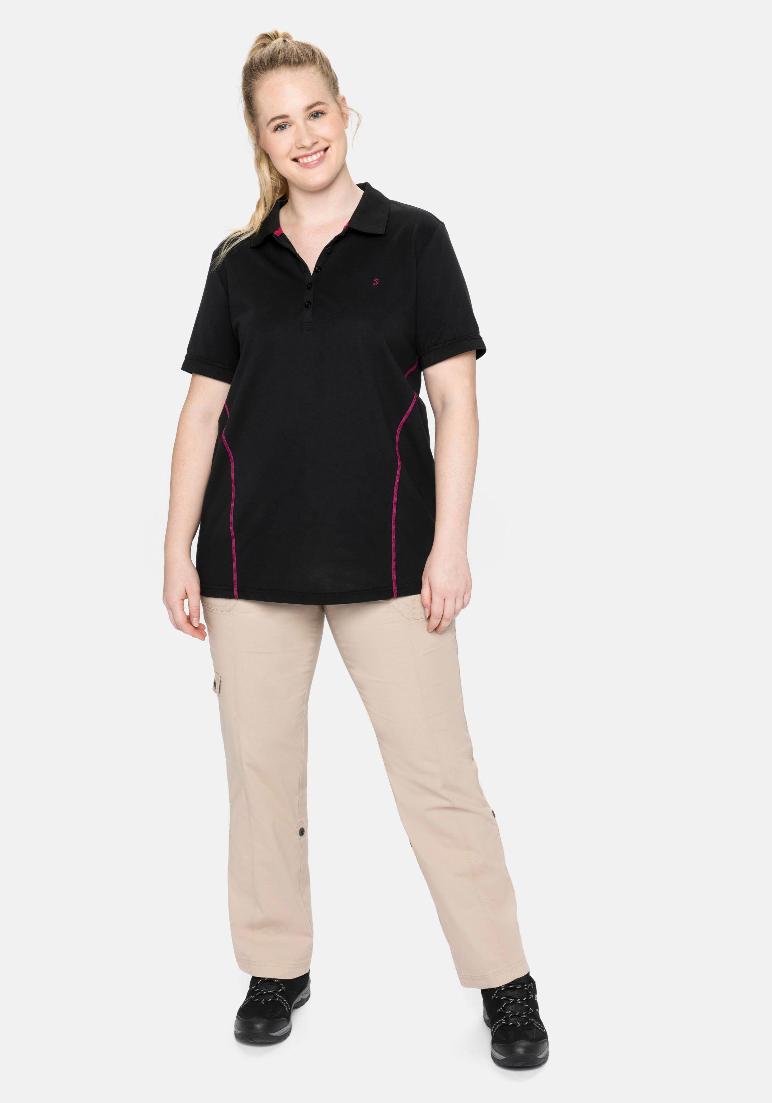 Poloshirt in Piqué-Qualität, mit Teilungsnähten