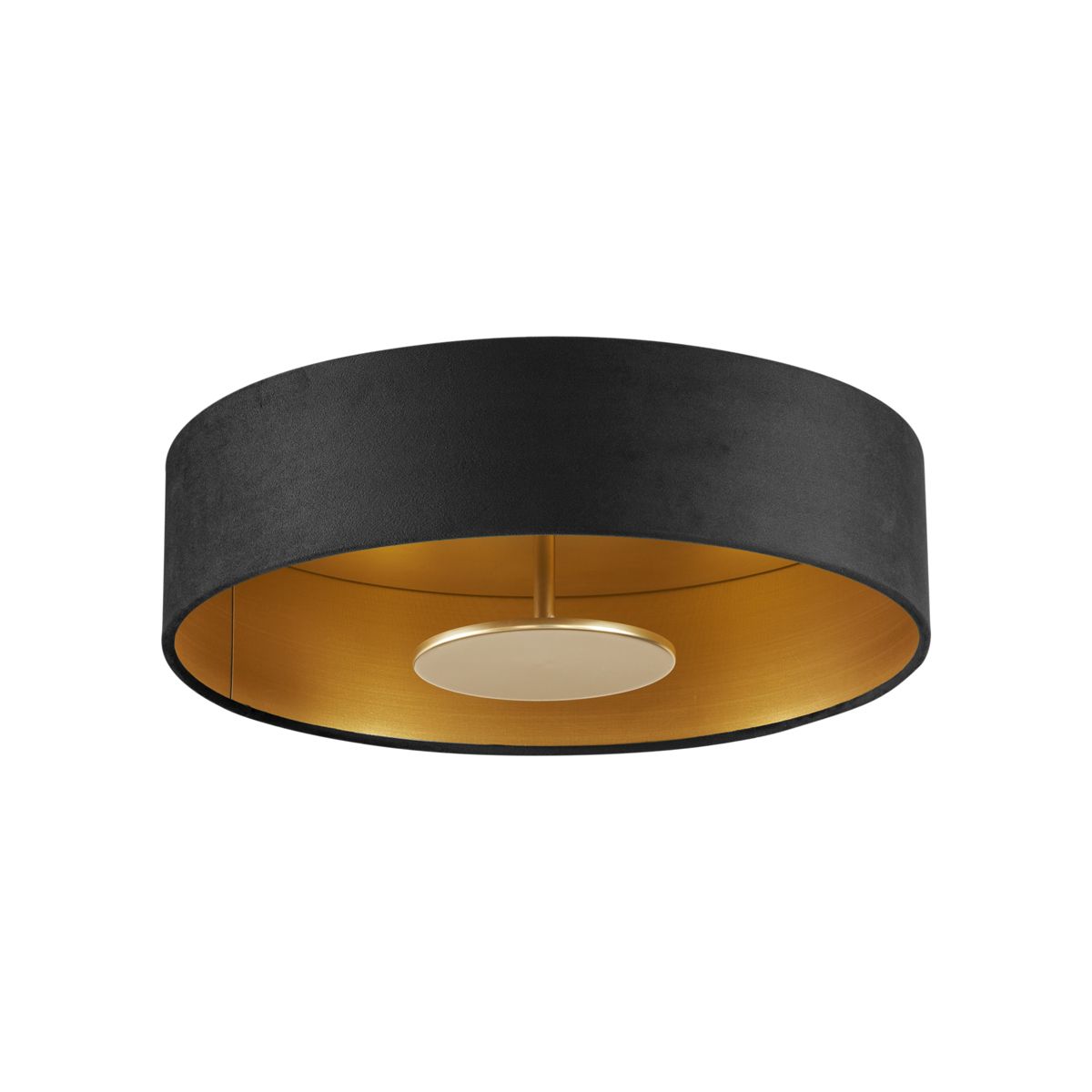Moderne plafondlamp zwart velours incl. LED 3-staps dimbaar - Bredow