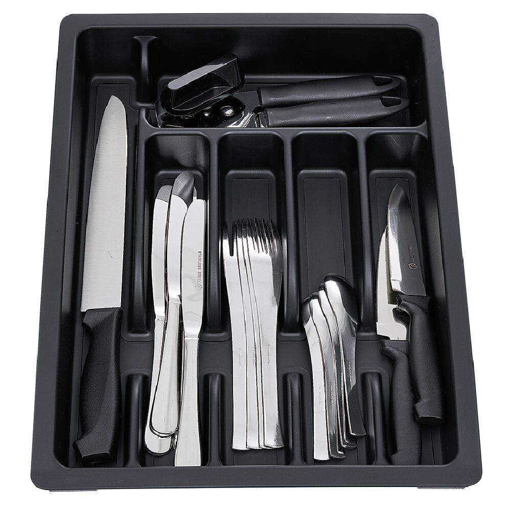 Range couverts extensible plastique noir