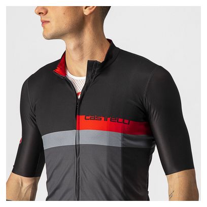 Maillot Manches Courtes Castelli A Blocco Noir / Gris
