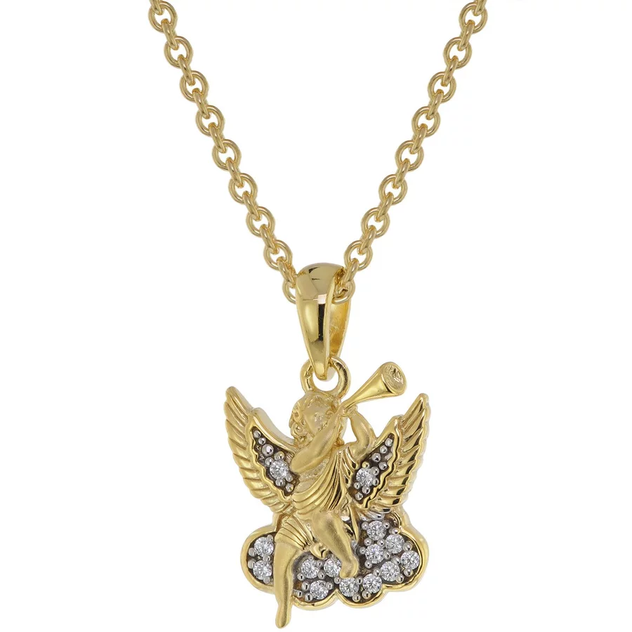 trendor Anhänger Engel 333  8K Gold + vergoldete Silberkette für Kinder gold