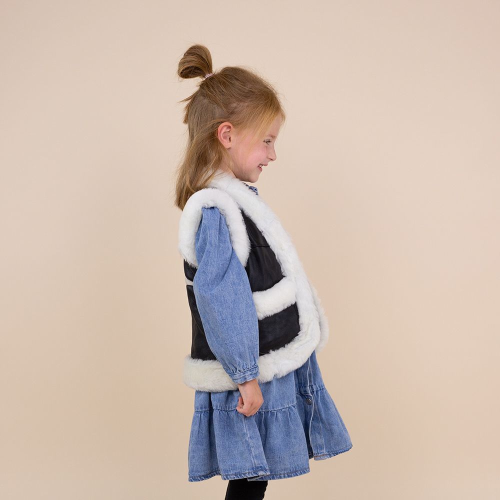 Kids waistcoat Aysun ster zwart