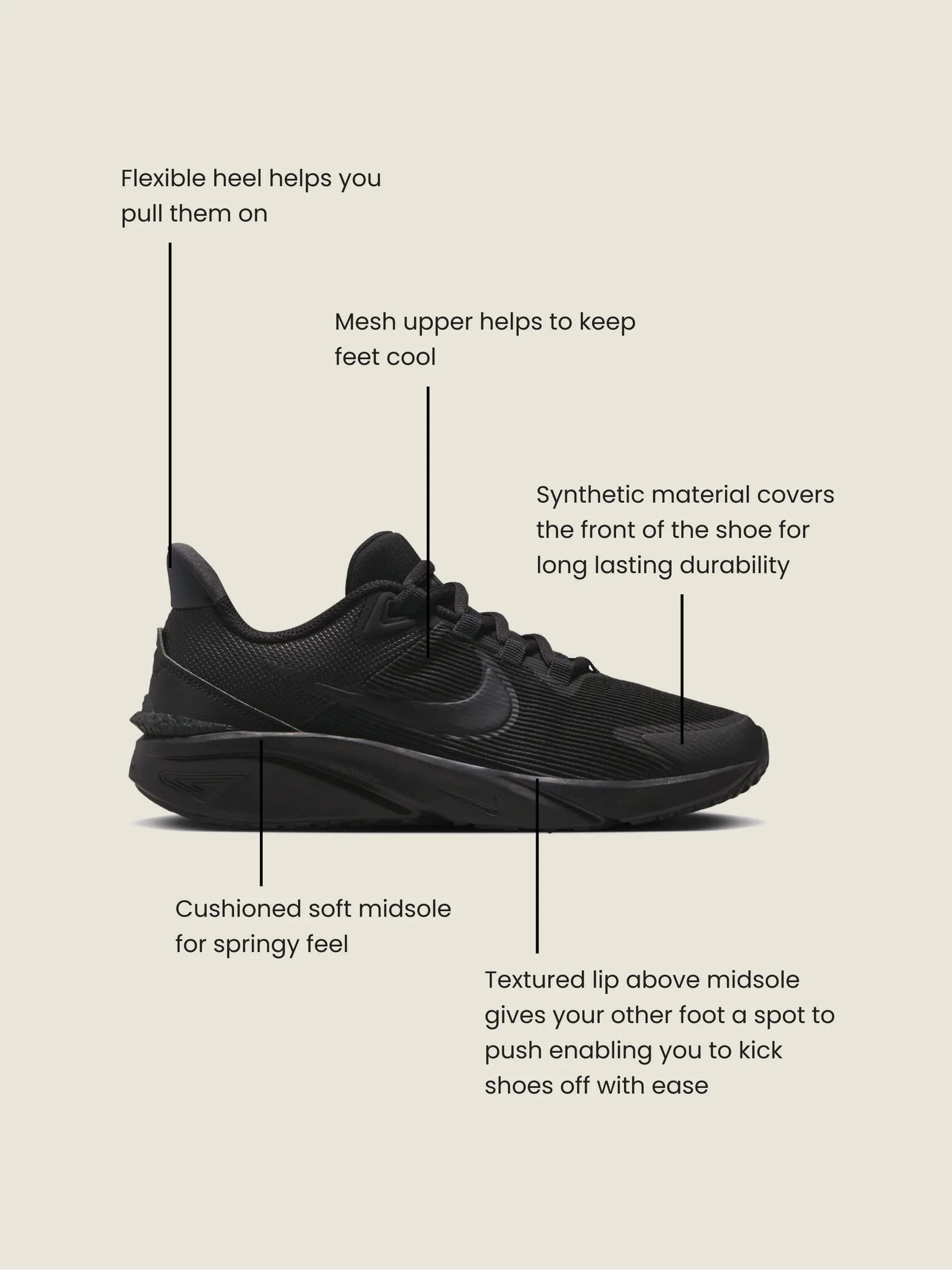 Zwart - Nike Star Runner 4 kindersneakers
