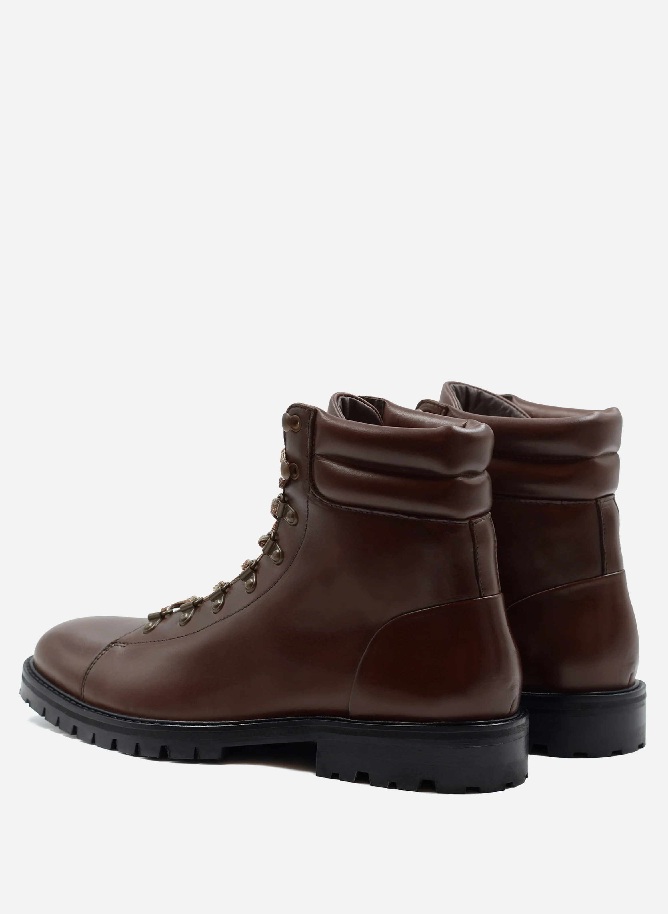 Boots montagne cuir lisse | Marron