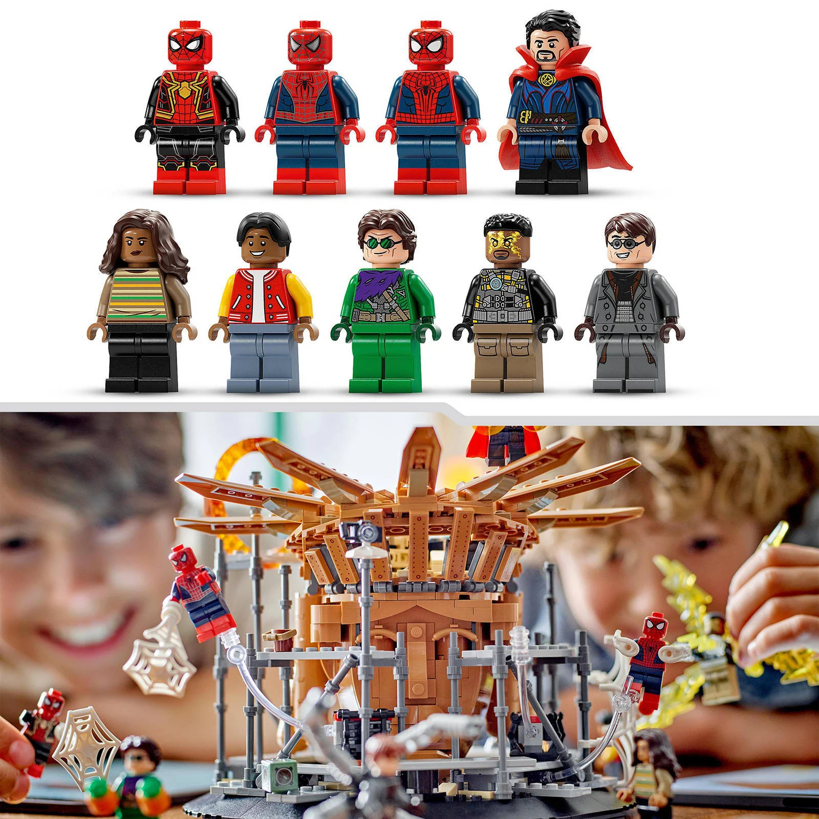 LEGO Eindstrijd No Way Home 3D Model Set with 3 Peter Parkers 76261
