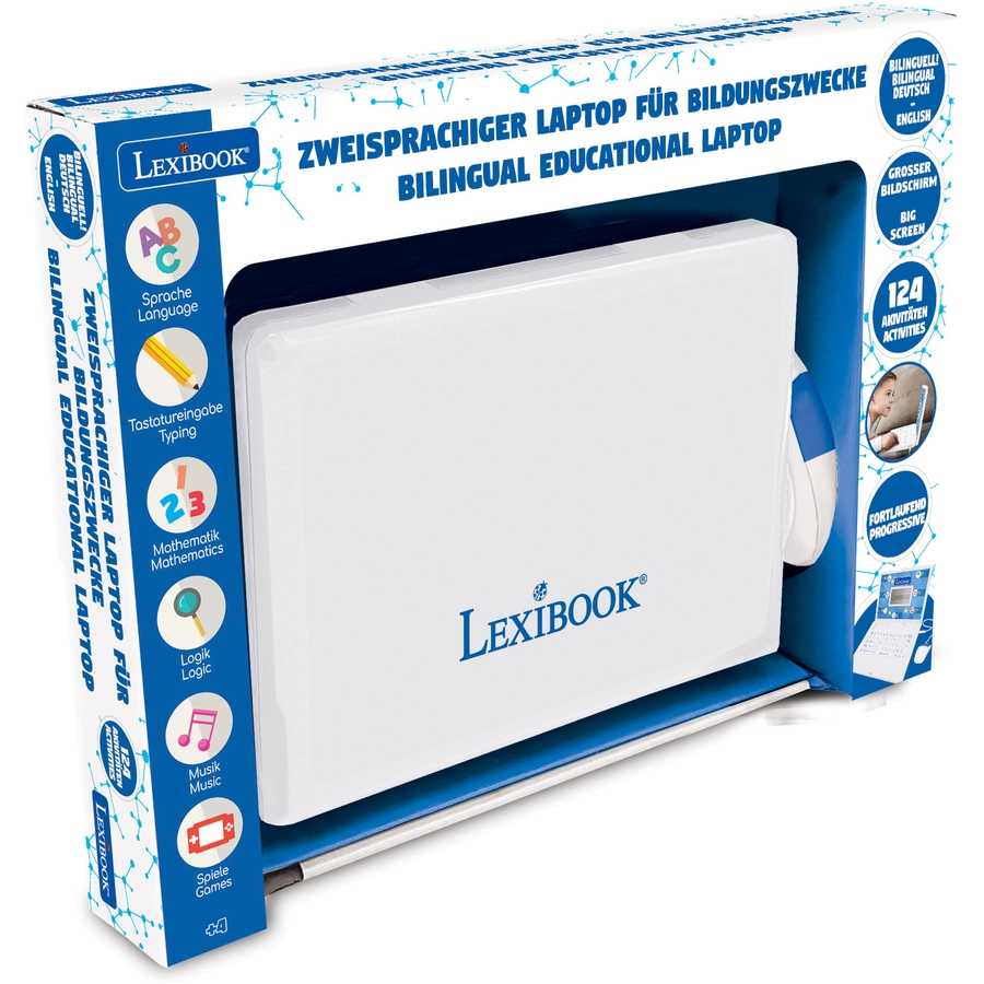 LEXIBOOK Power Kid® Lern-Laptop - 124 Aktivitäten (DeutschEnglisch)