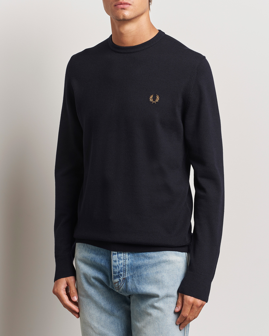Fred Perry Classic Crew Neck Jumper Navy