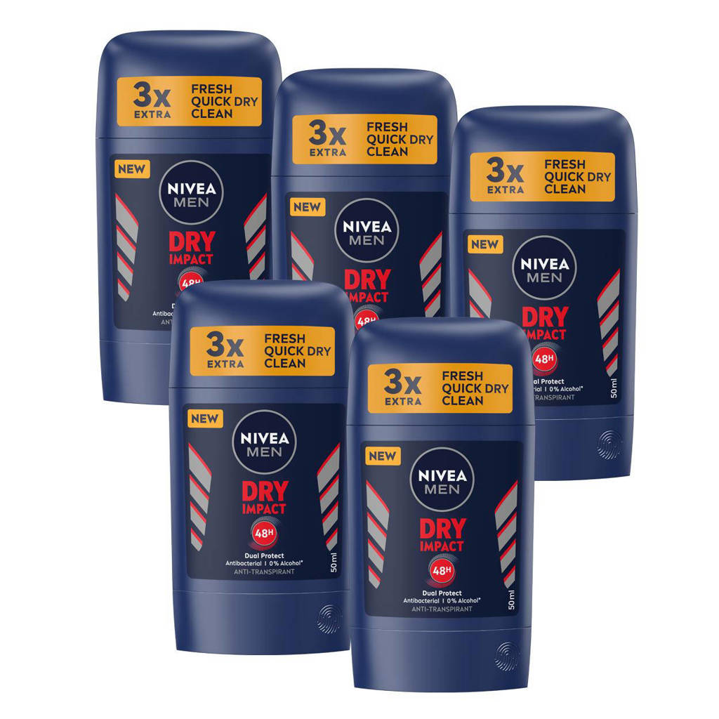 Dry Impact deodorant stick - 5 x 50 ml - voordeelverpakking