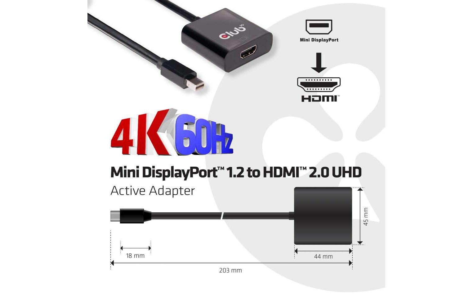 Adapter 4K Mini-DisplayPort 1.2 - HDMI 2.0
