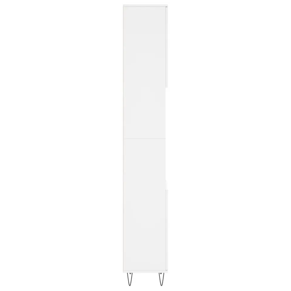 vidaXL - Kolomkast met 2 deuren - Wit - Bewerkt hout en ijzer - 30x30x190 cm