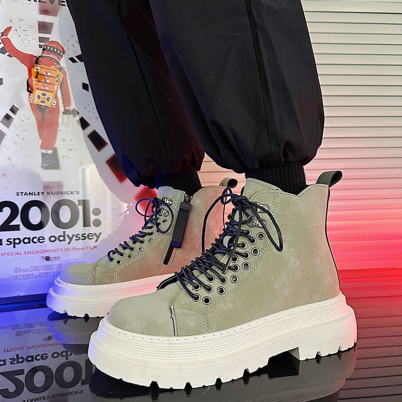 Tanzanite - Veterschoenen met plateauzool
