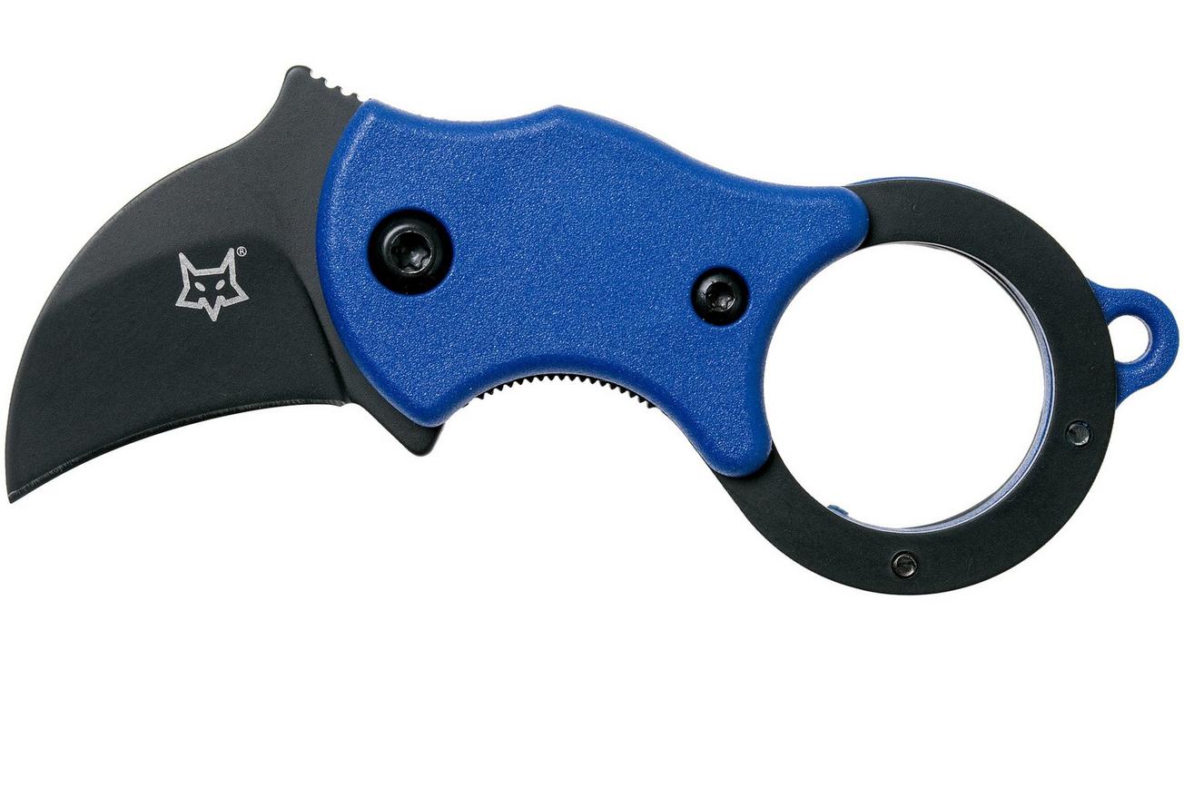 Fox Mini-KA FX-535BLB Blue & Black, karambit sleutelhangermes