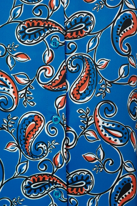 Longbluse, Paisley-Print, Langam mit Bordüre