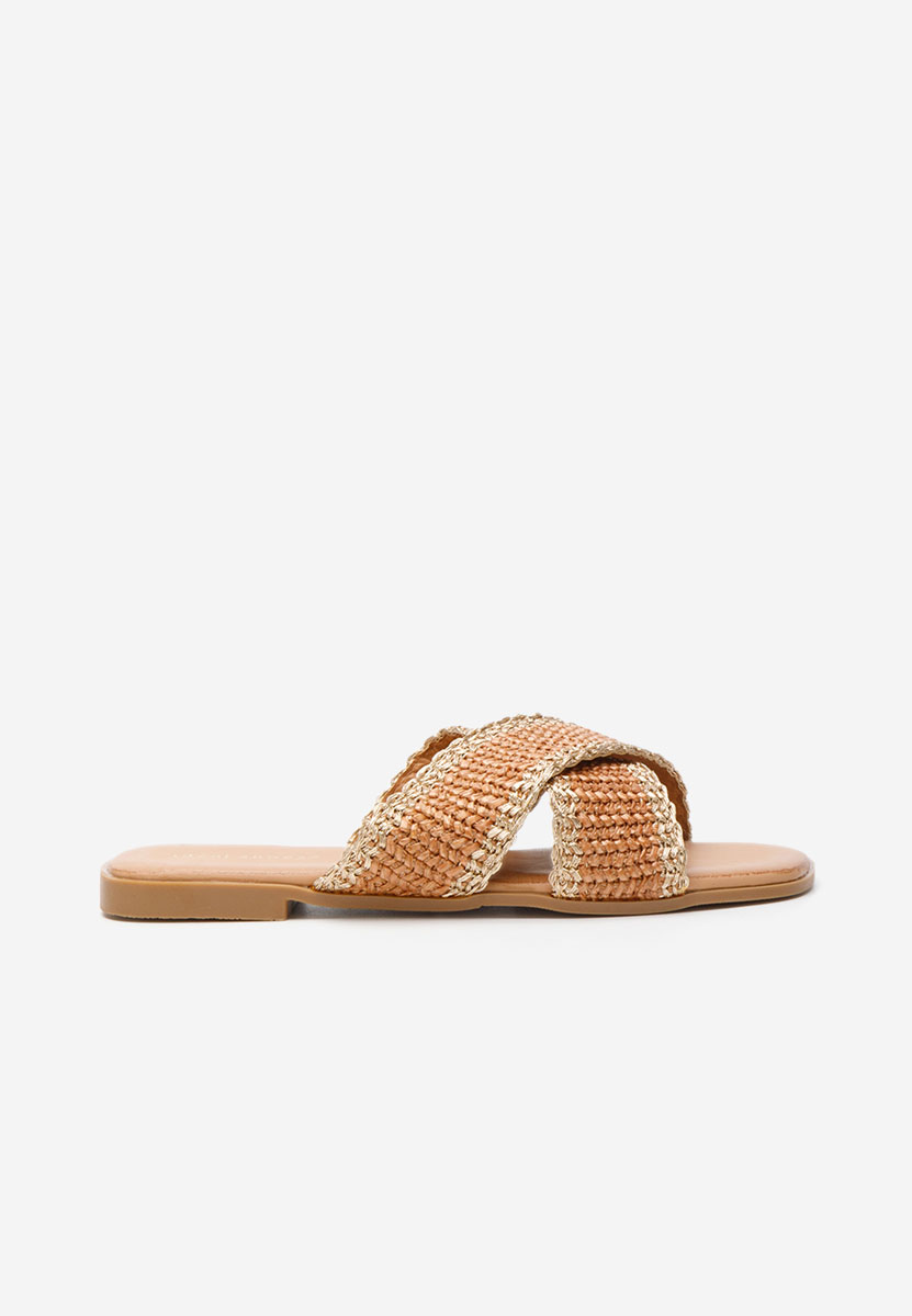 Mules plates femme chameau Jamira