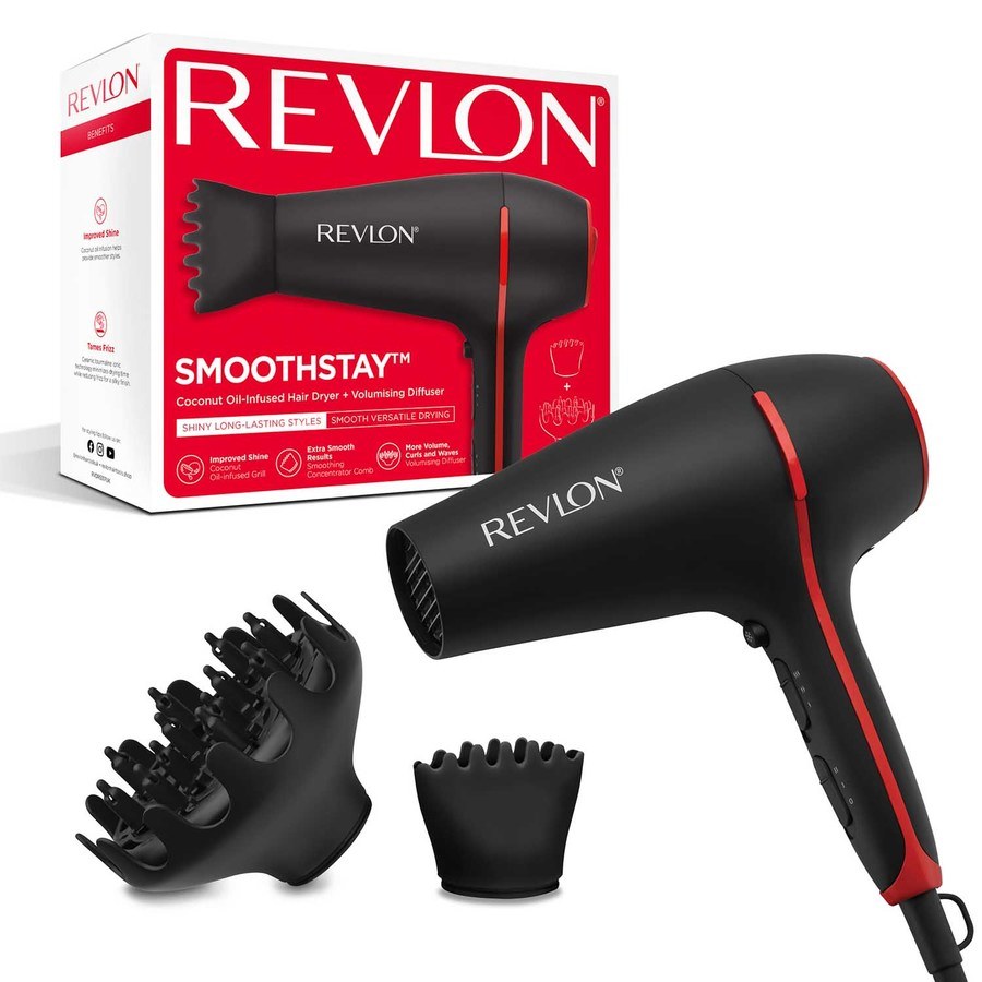 Revlon Tools Smoothstay™ Coconut Oil-Infused Hair Dryer + Volumising Diffuser