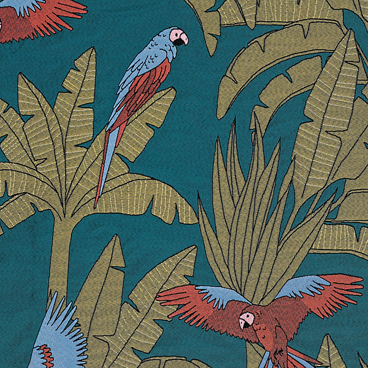 Rideau perruche en polyester Linder L.140 x H.250 cm bleu bleu