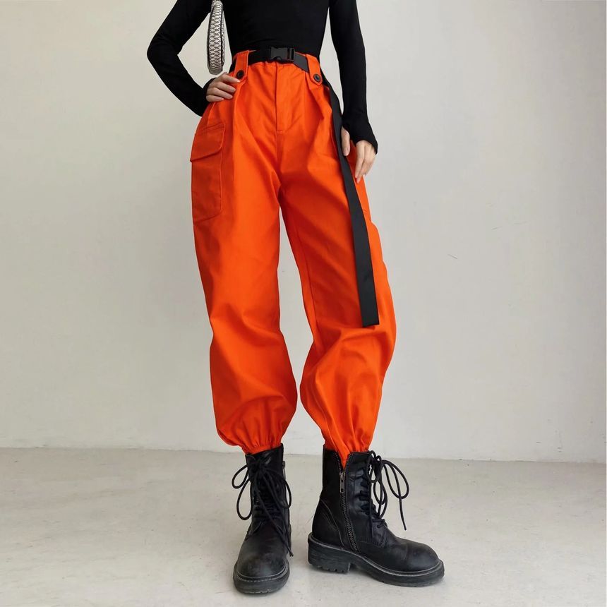 Opuscule - Hoge taille effen rechte broek