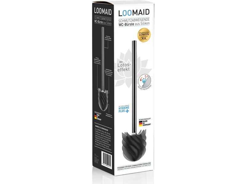 Loomaid Toilettenbürste LOOMAID aus Silikon, Grau, schmutza Silikon WC-Bürste