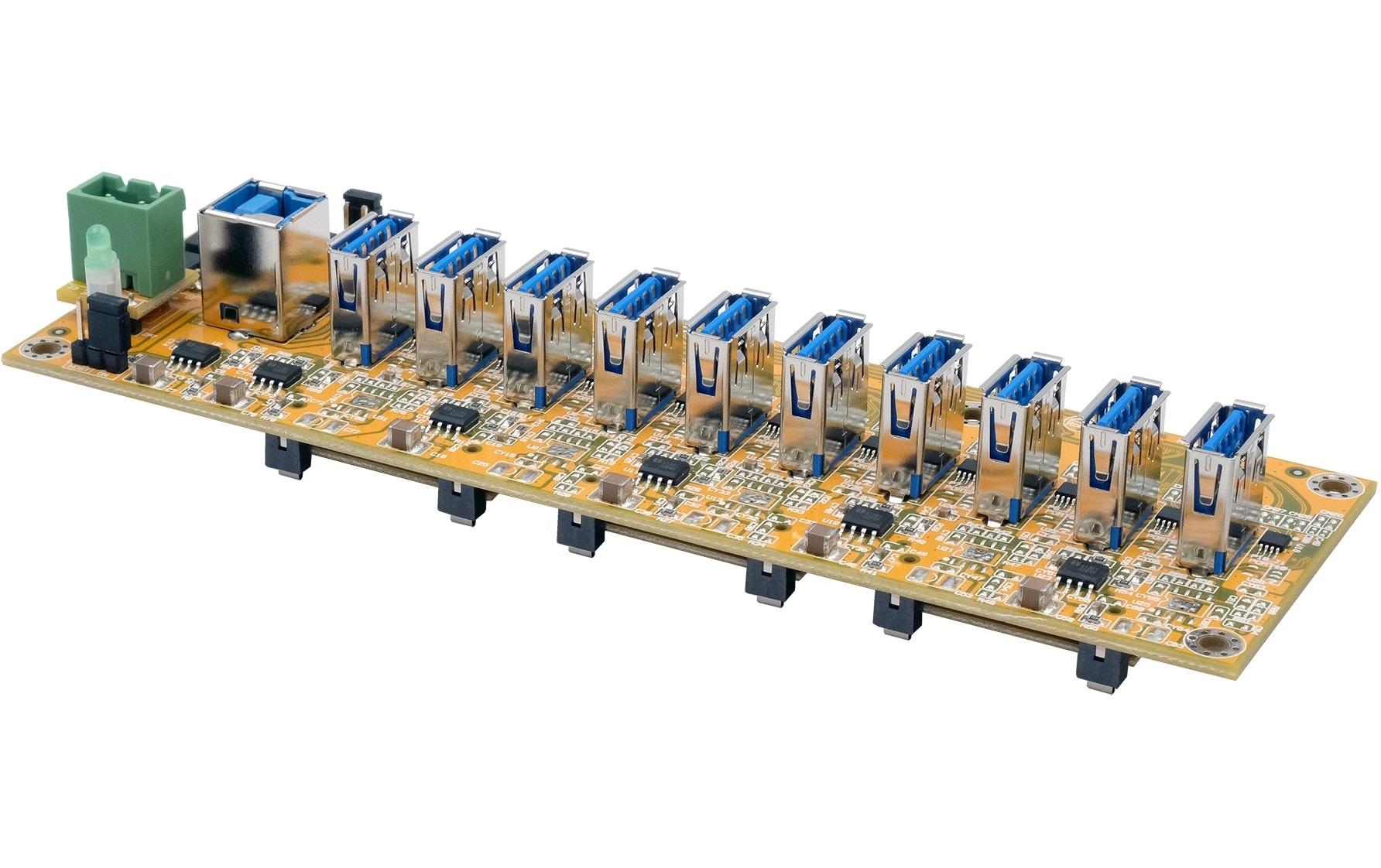 USB-Hub EX-1110HMVS-PL<br>10-Port USB 3.2 Gen 1 HUB-Platine mit 15KV ESD Überspannungsschutz
