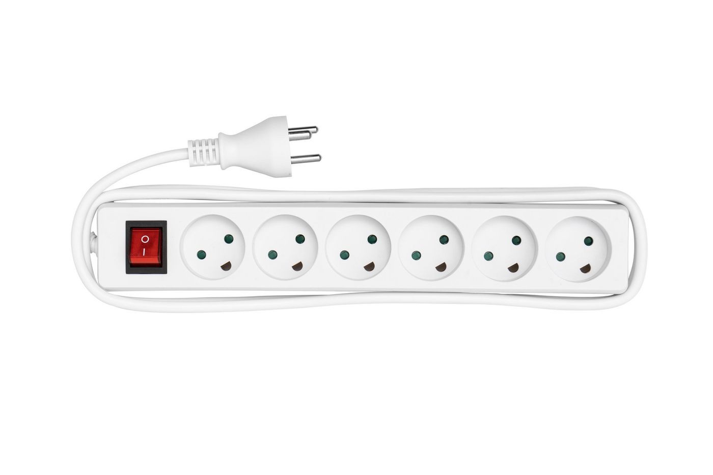 MicroConnect - Strømskinne 1.8m Hvid