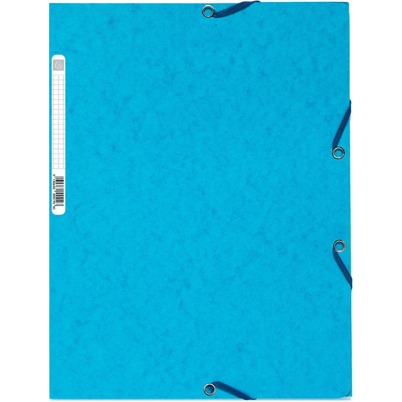 Chemise à élastique 3 rabats carte lustrée Exacompta 24 x 32 cm dos 2 cm couleurs assorties