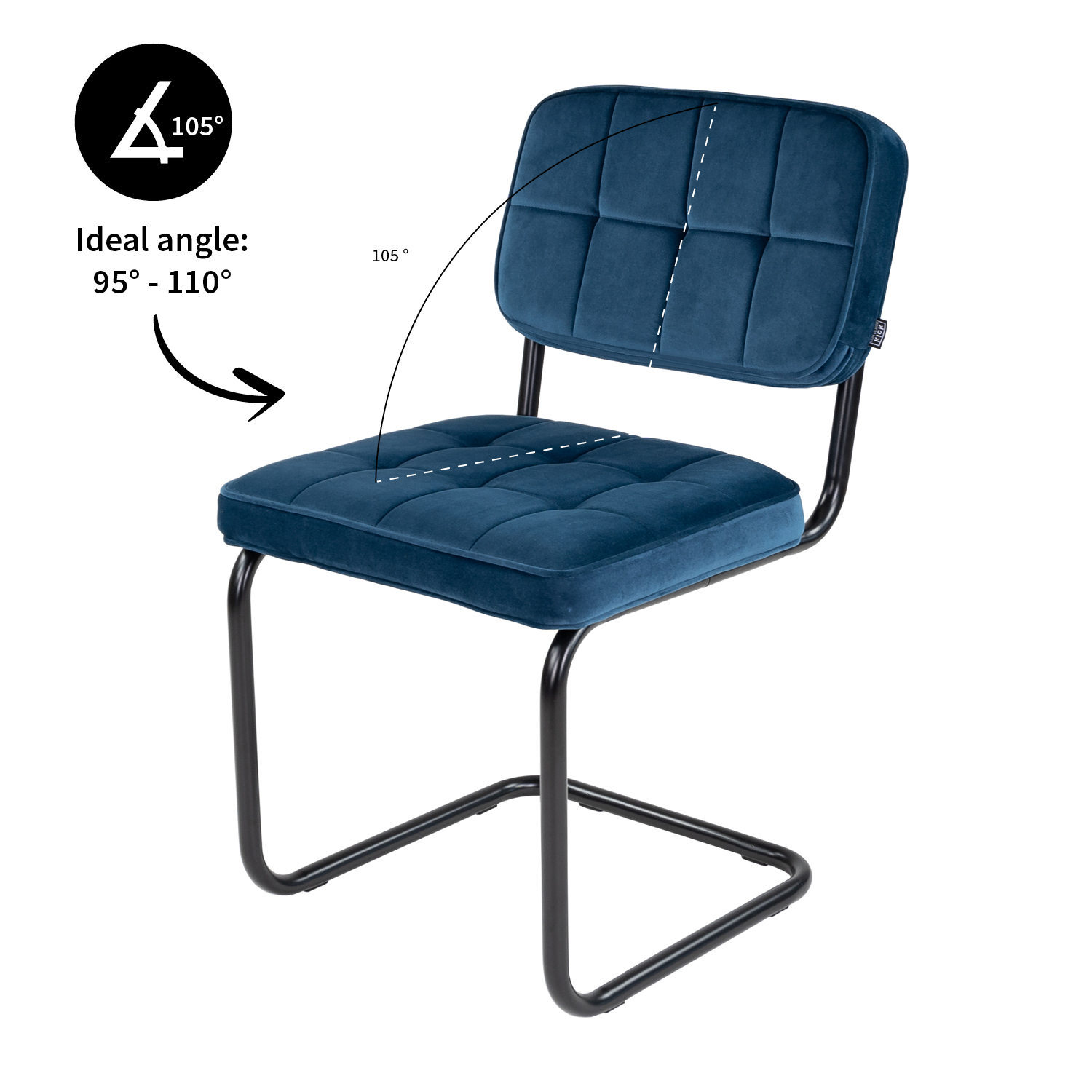 Kick buisframe stoel Ivy - donkerblauw