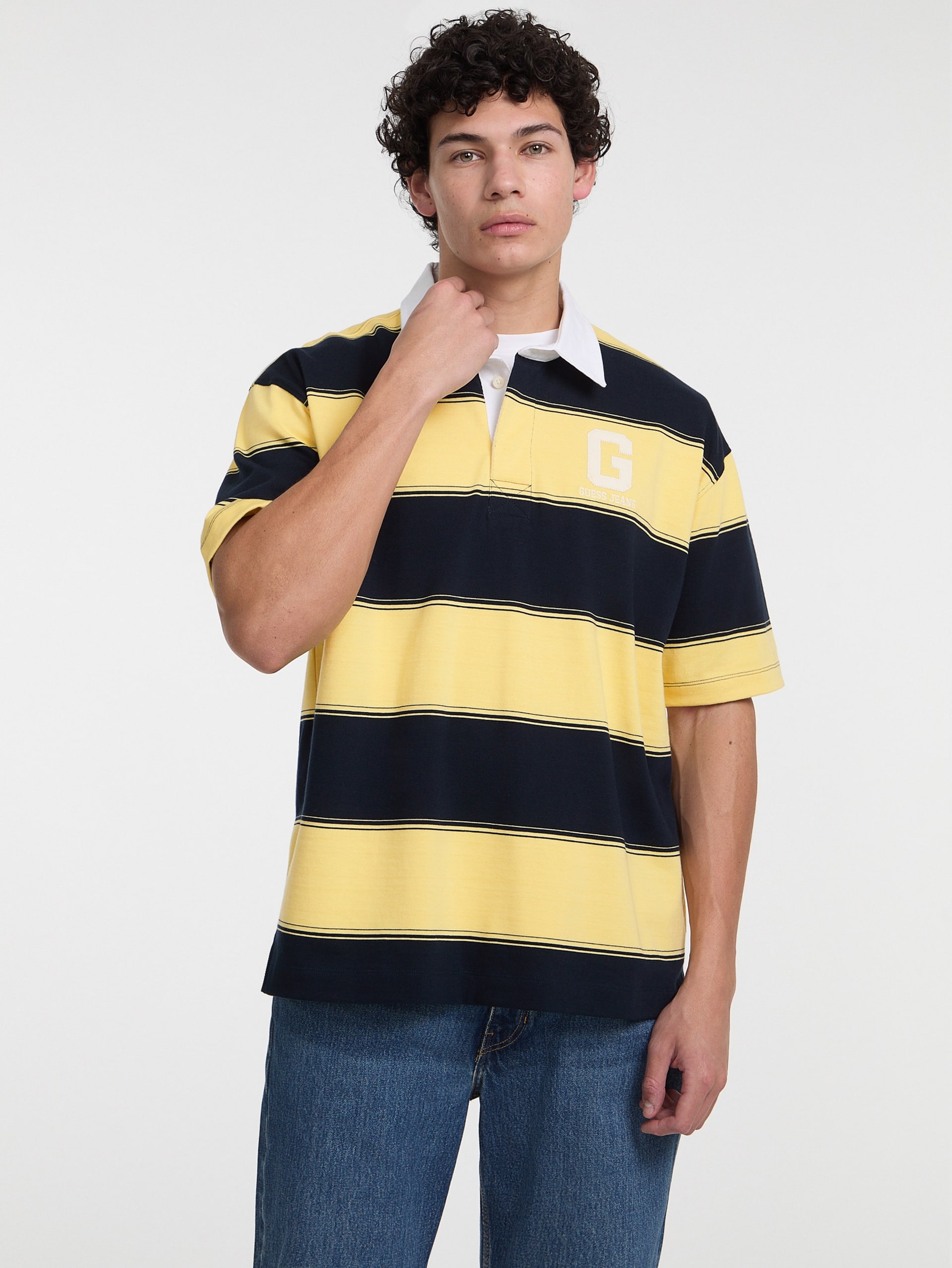 Polo de rugby listrado