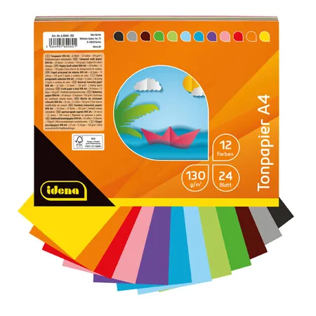 Idena Tonpapier 150g/m² 2x12 Farben DIN A4