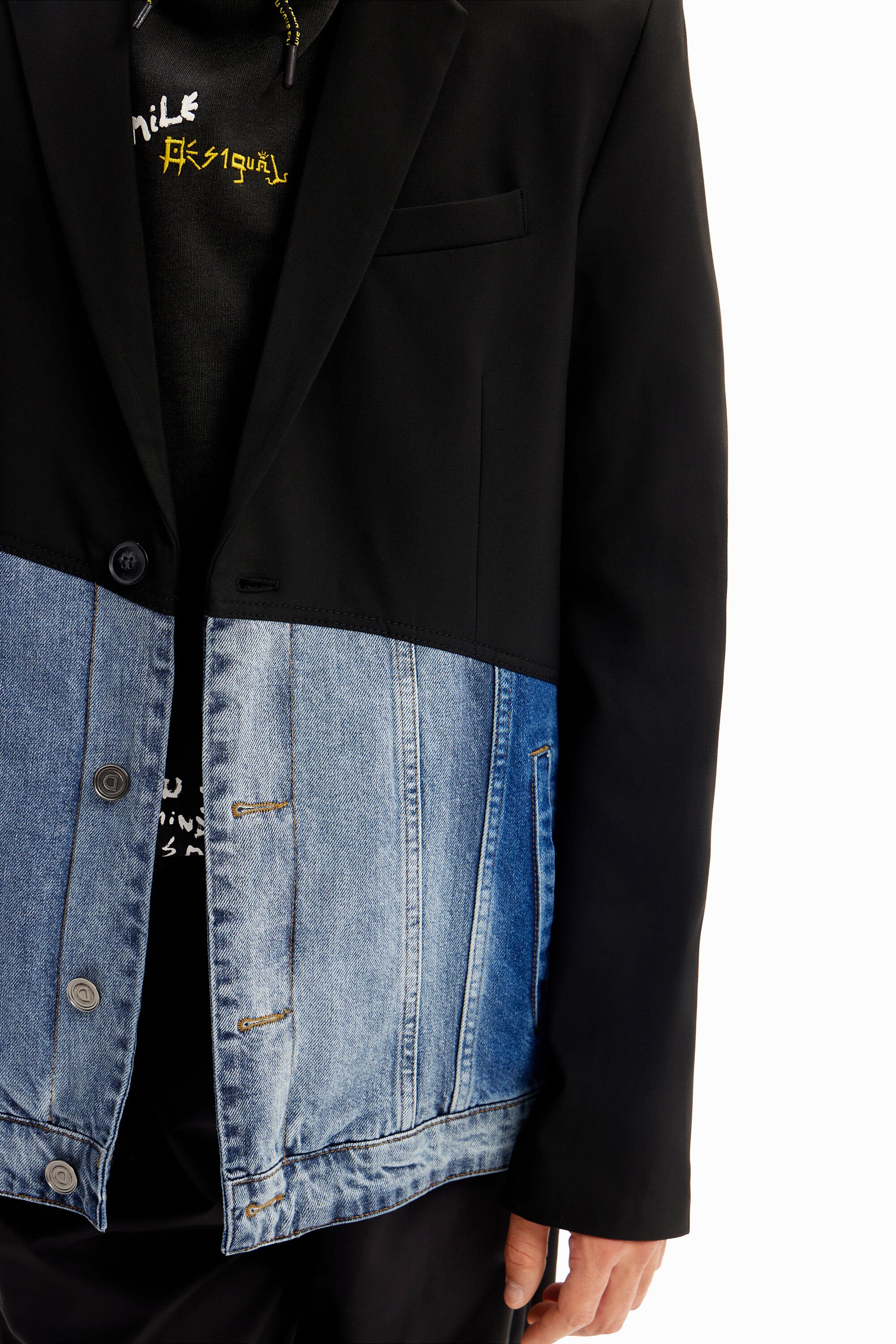 Blazer jeans bicolor