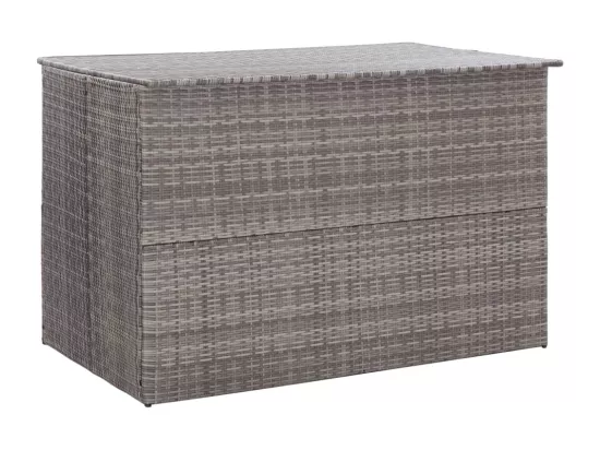 Boîte de rangement de jardin gris 150x100x100 cm résine tressée