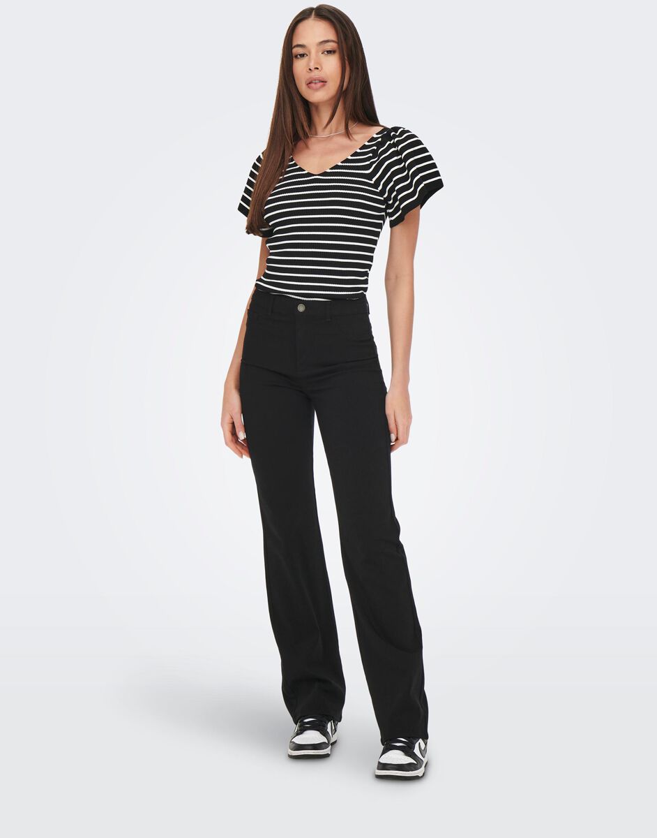 Onlleelo - Haut Rayé Dos en V | Only T-Shirt Manches courtes