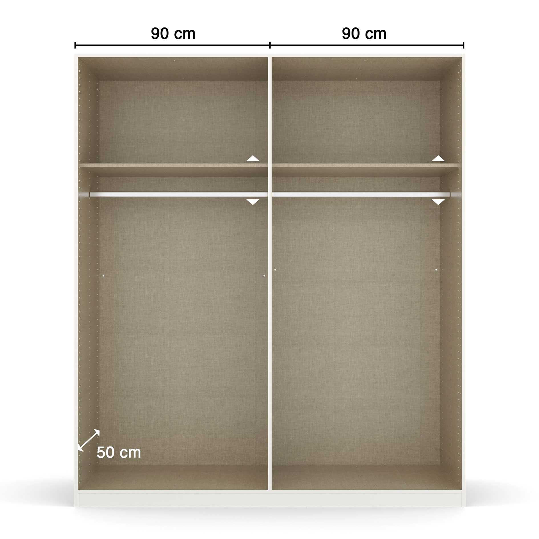 Drehtürenschrank - alpinweiß -181 cm