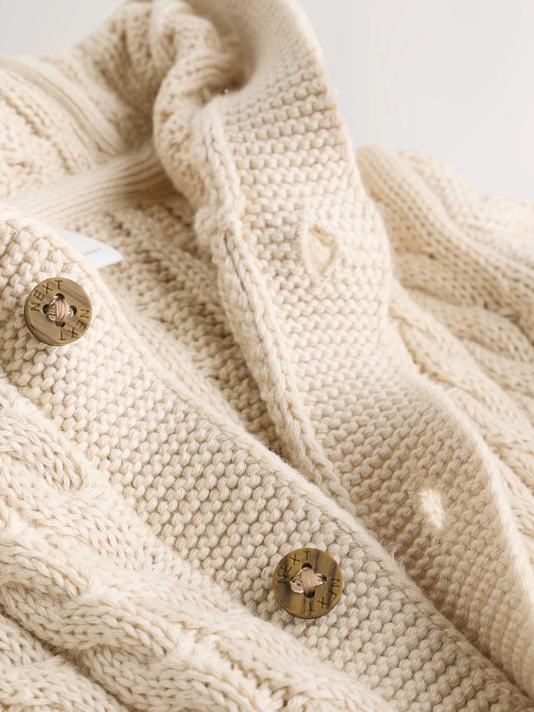 Crème - Baby Knit Hooded Romper (0mths-3yrs)