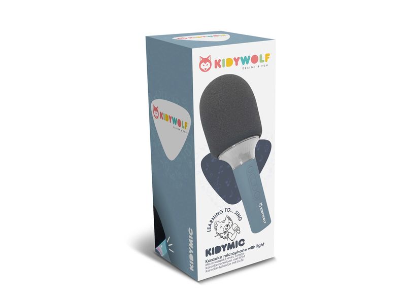 Kidywolf Mikrofon Bluetooth mit Licht rosa Mikrofon für Kinder mit universellem Ladeanschluss