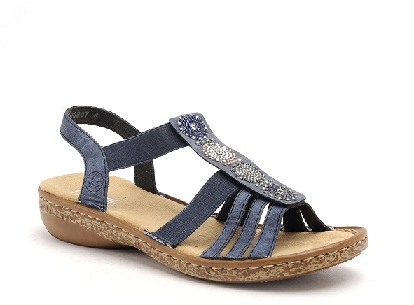 Rieker nu pieds plats femme 628g9 bleu