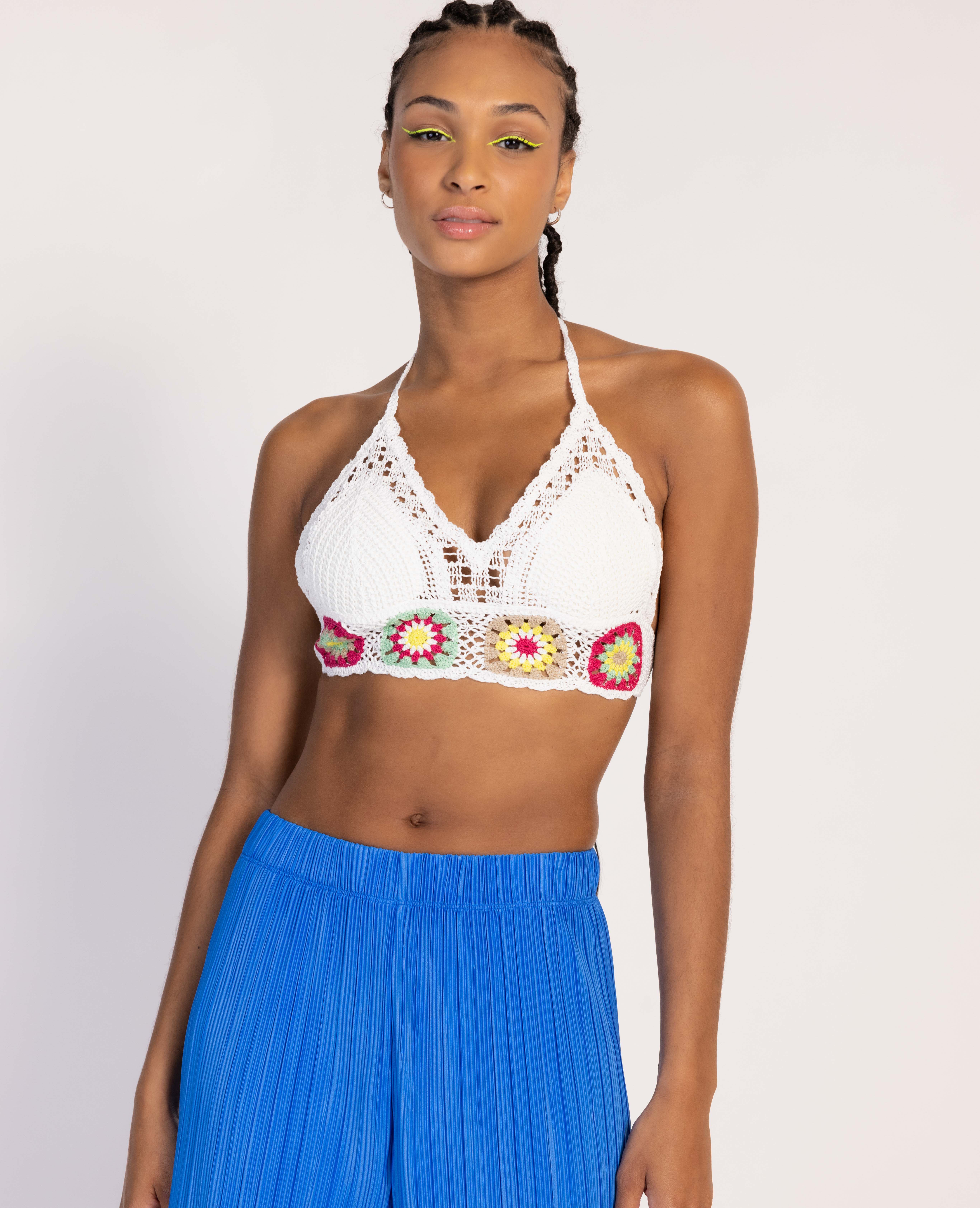 Haut de maillot de bain crochet - Blanc