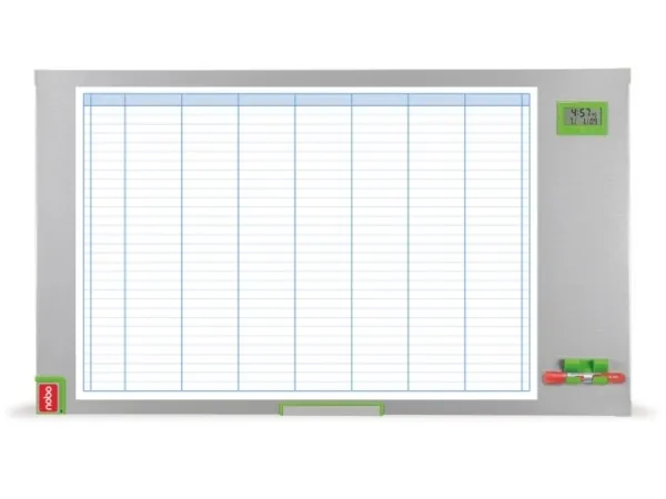 Nobo Performance Plus - Tørslette-planlæggertavle - ugentlig - 1035 x 600 mm - stål - magnetisk - sølv