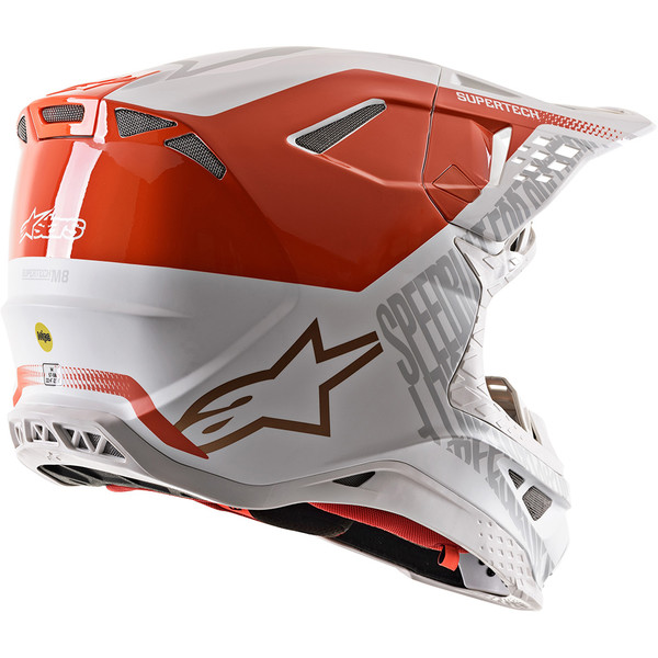 Alpinestars - Casque Supertech S-M8 Triple Blanc / Orange fluo / Or