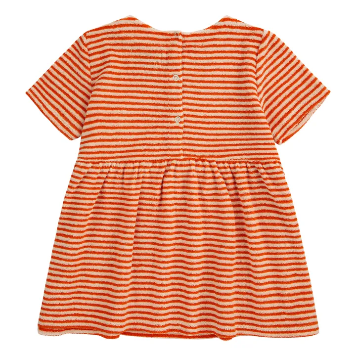 Bobo Choses Robe Coton Bio Eponge Rayée | Orange