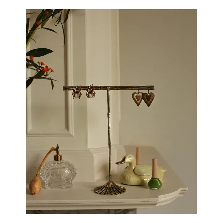 Doing Goods Porte-bijoux Frida Bamboo en laiton recyclé  | Mordoré