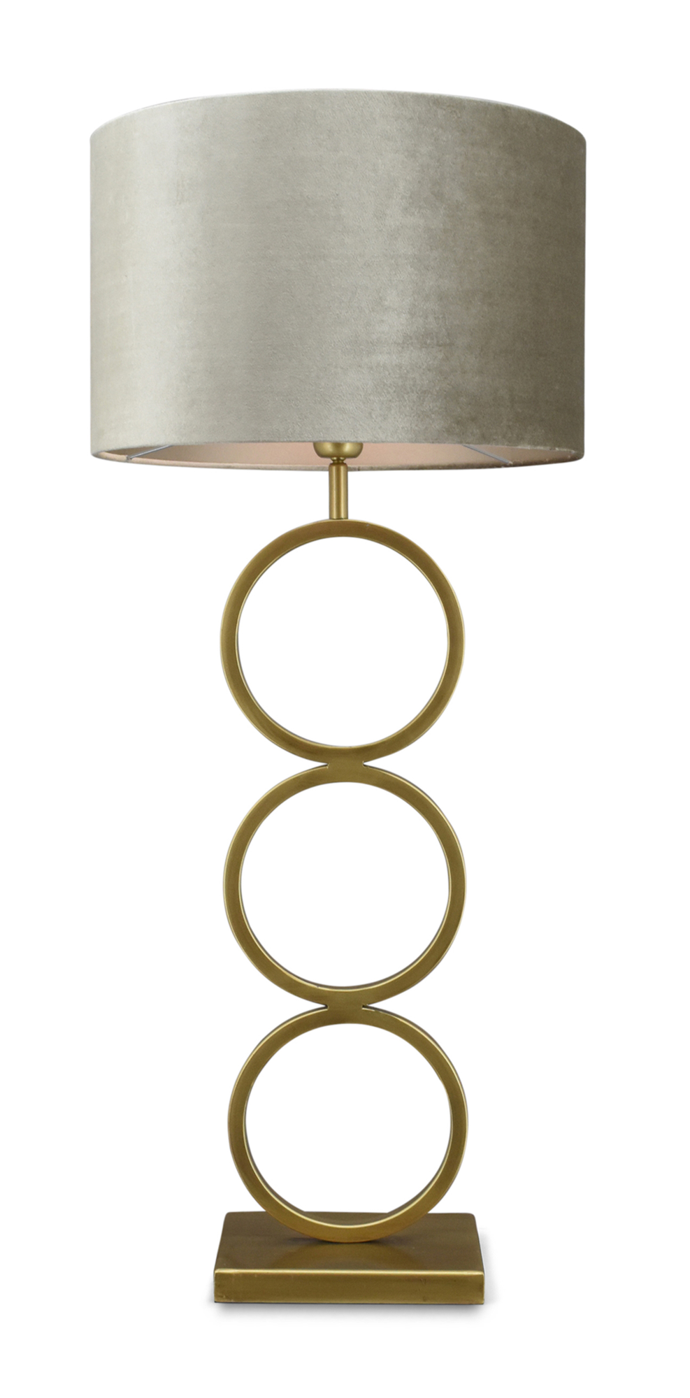 Tafellamp Capri large bronze + kap Cilinder 40x40x25cm Fendi velours taupe ( taupe binnenkant )