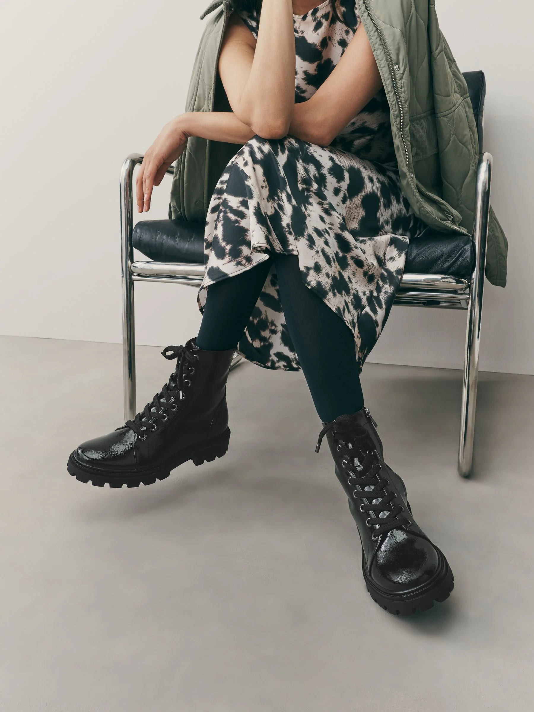 Zwart lak - Forever Comfort® veterlaarzen