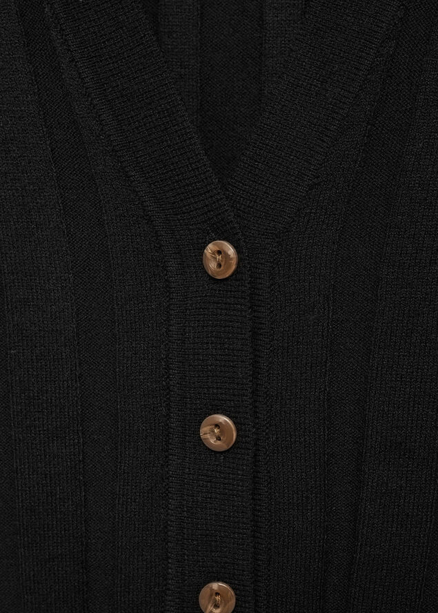 MANGO Button knit cardigan Black