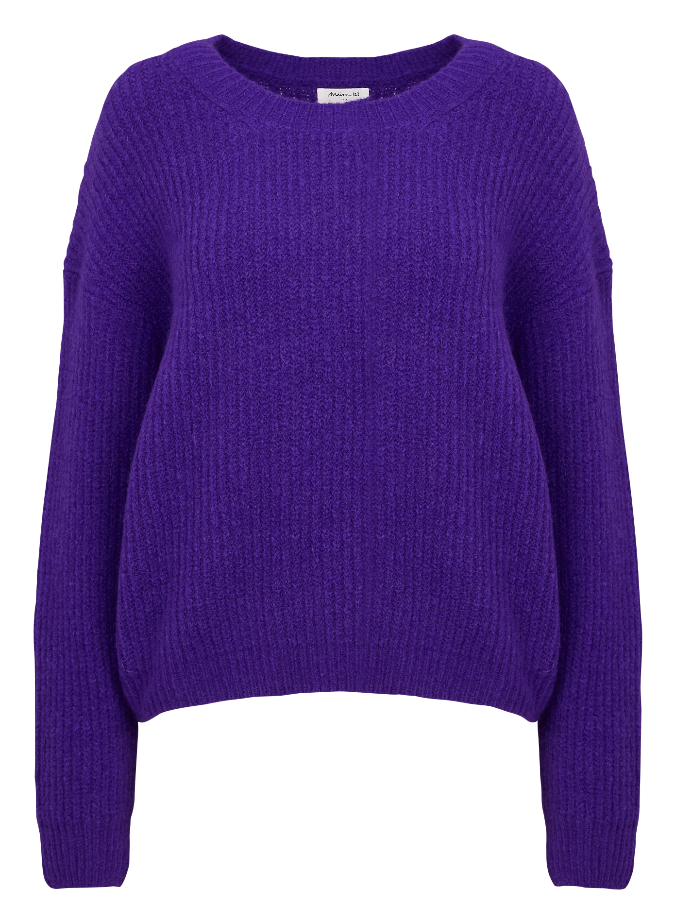 CARLA - Pull col rond en laine mélangée | Violet