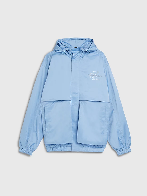 Jaqueta corta-vento com capuz oversized