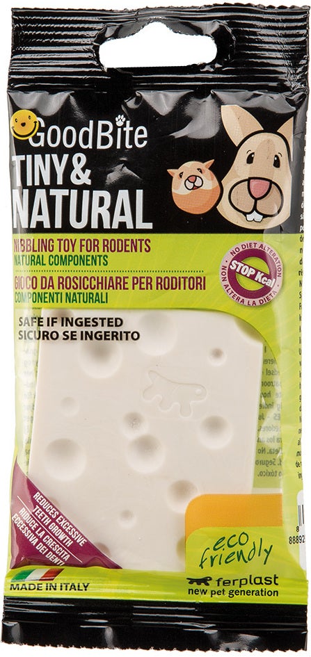 Ferplast knaagdieren speelgoed Tiny & Natural kaas wit 7 x 6 x 1,3 cm