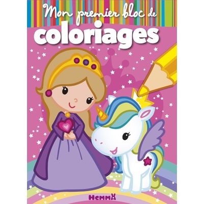 Mon premier bloc de coloriages - Princesse et Licorne