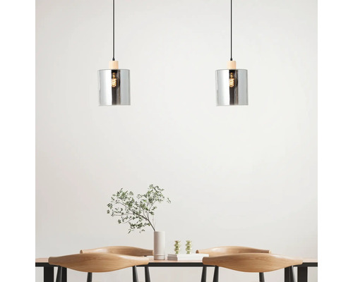 Hanglamp, 1-lichts, HxB 120x20 cm, zwart